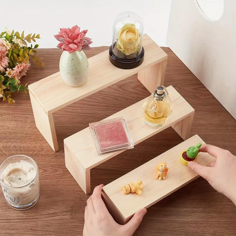 Rak pajangan perhiasan kayu be - Display Risers Set ulasan dan harga