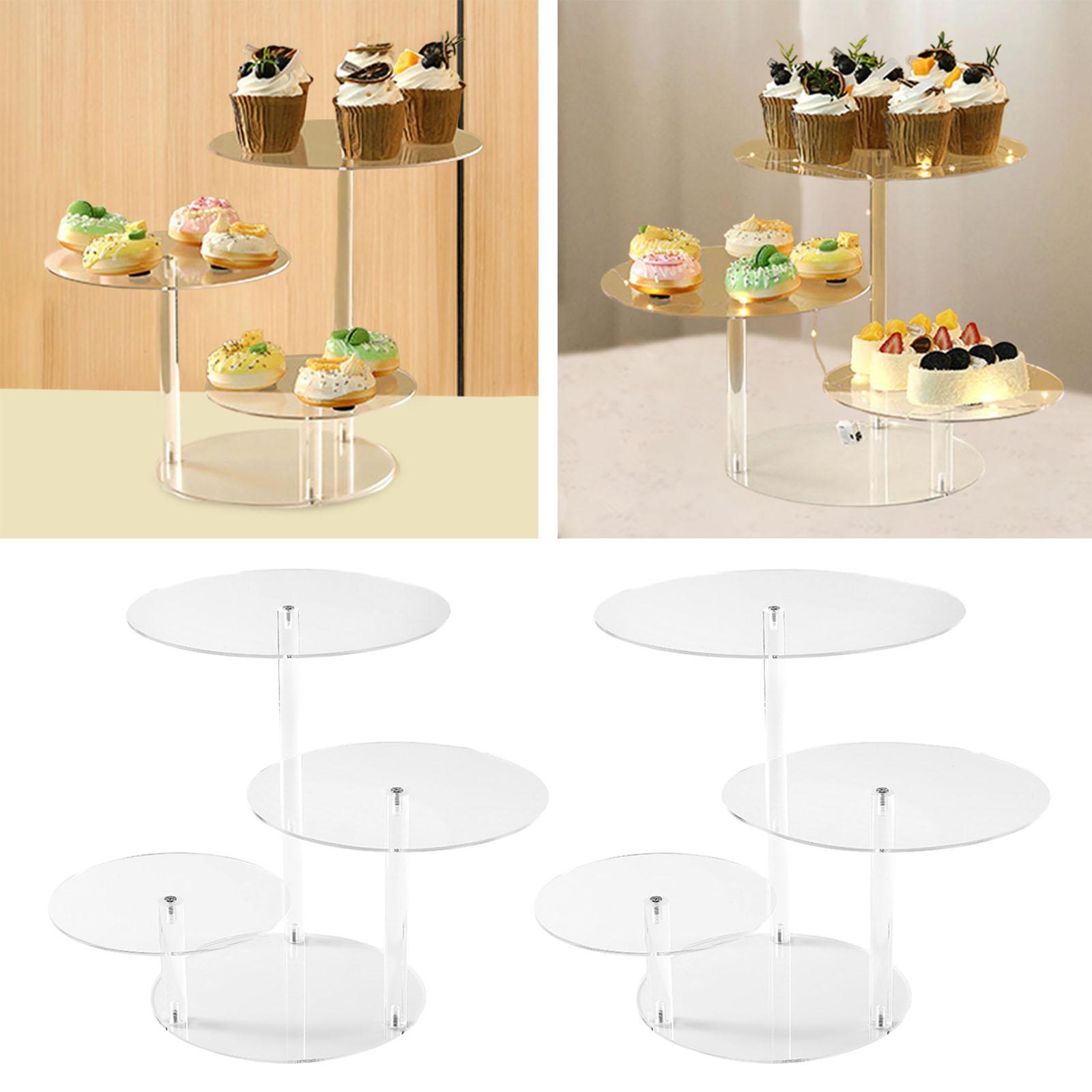 Rak pajangan kue akrilik 3 tin - Display Risers Set ulasan dan harga
