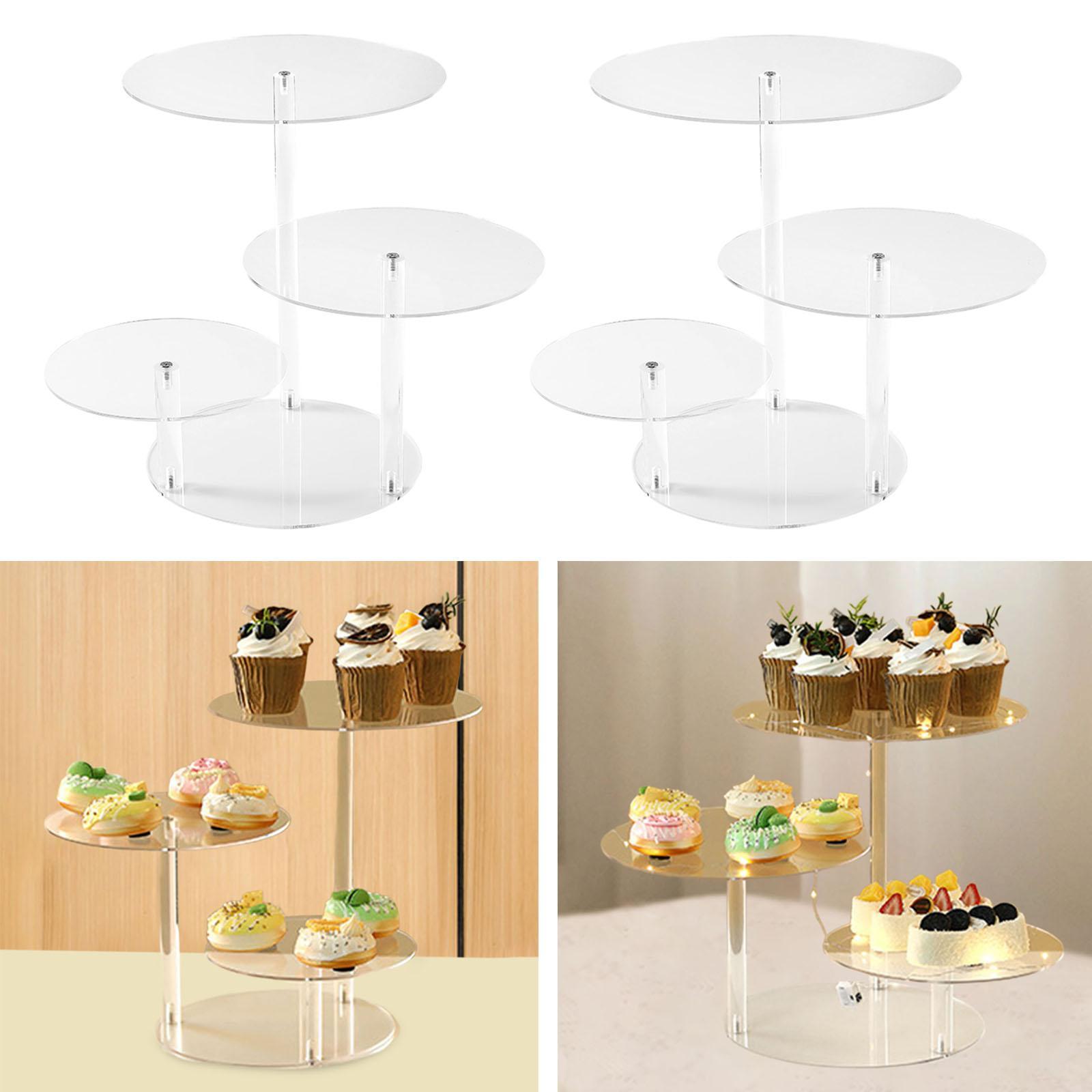 Rak pajangan kue akrilik 3 tin - Display Risers Set ulasan dan harga